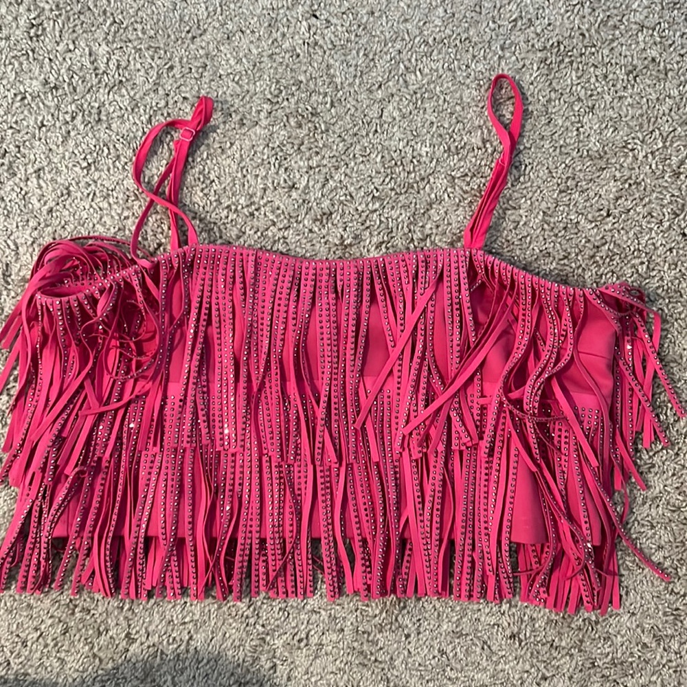 Pink Fringe Tank Top from Boutique
